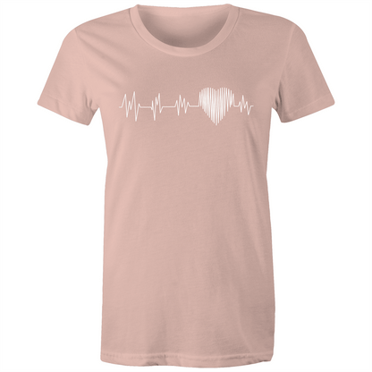 Heartbeat - Women's T-shirt Pale Pink Womens T-shirt Womens