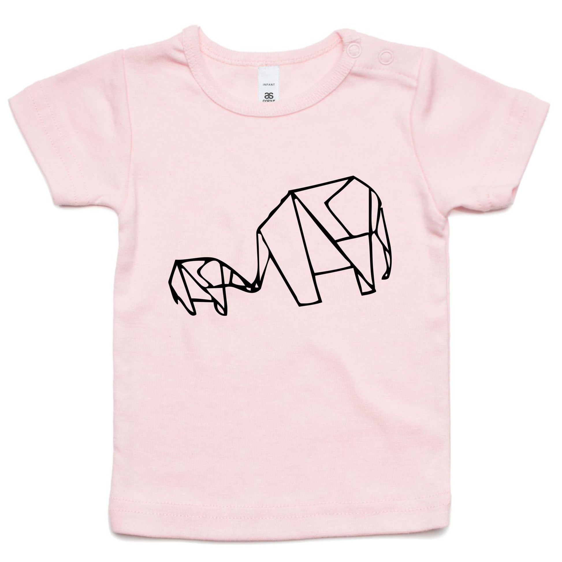 Origami Elephants - Baby T-shirt Pink Baby T-shirt kids
