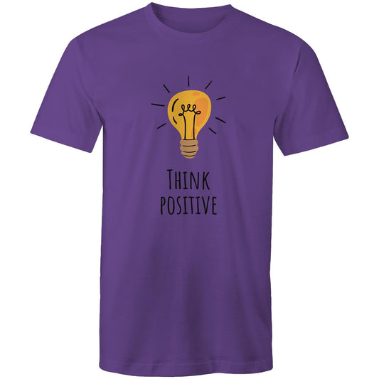 Think Positive - Mens T-Shirt Purple Mens T-shirt Motivation