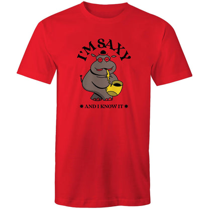 I'm Saxy And I Know It - Mens T-Shirt Red Mens T-shirt animal Music