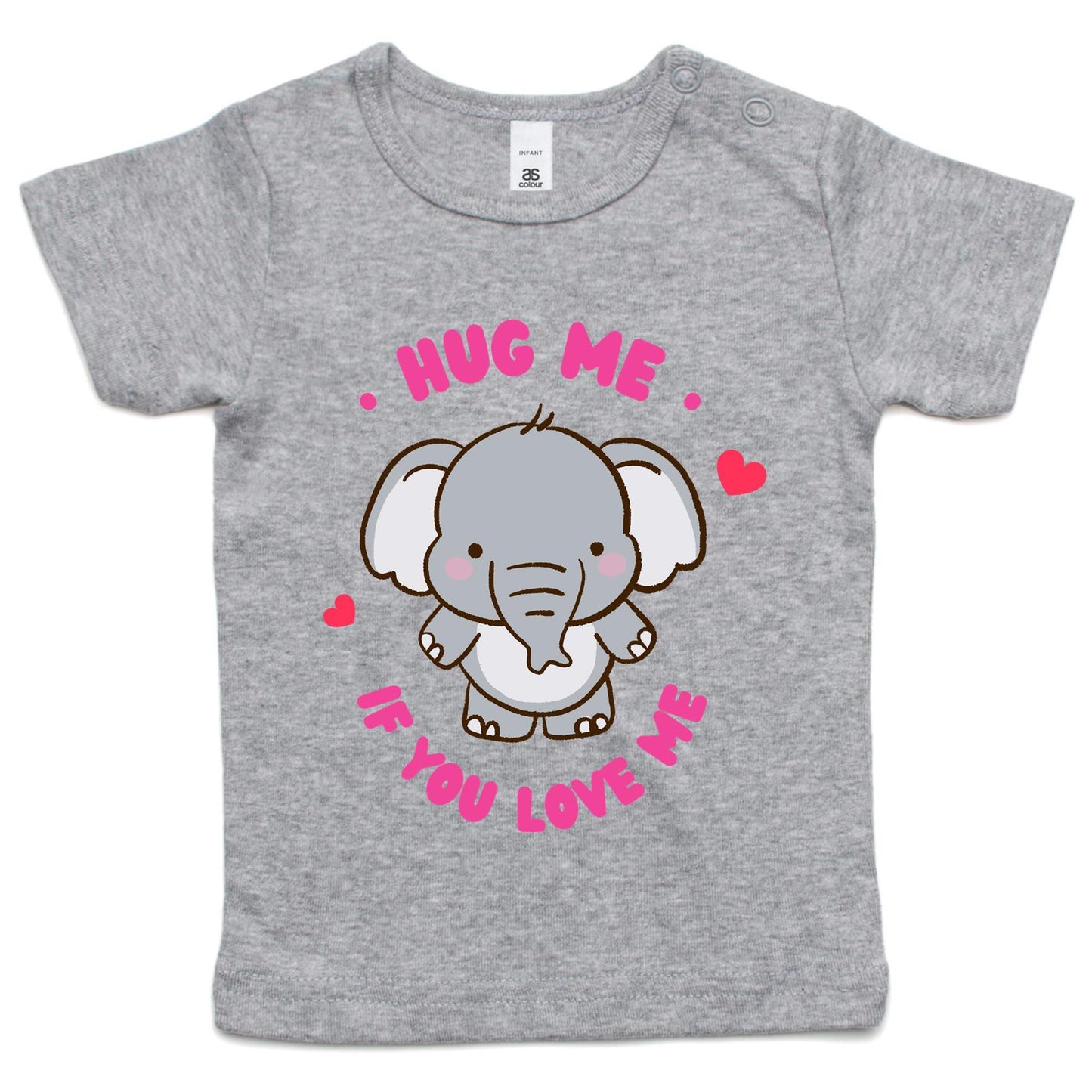 Hug Me If You Love Me - Baby T-shirt Grey Marle Baby T-shirt animal