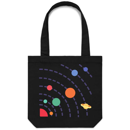 Solar System - Canvas Tote Bag Black One-Size Tote Bag Space