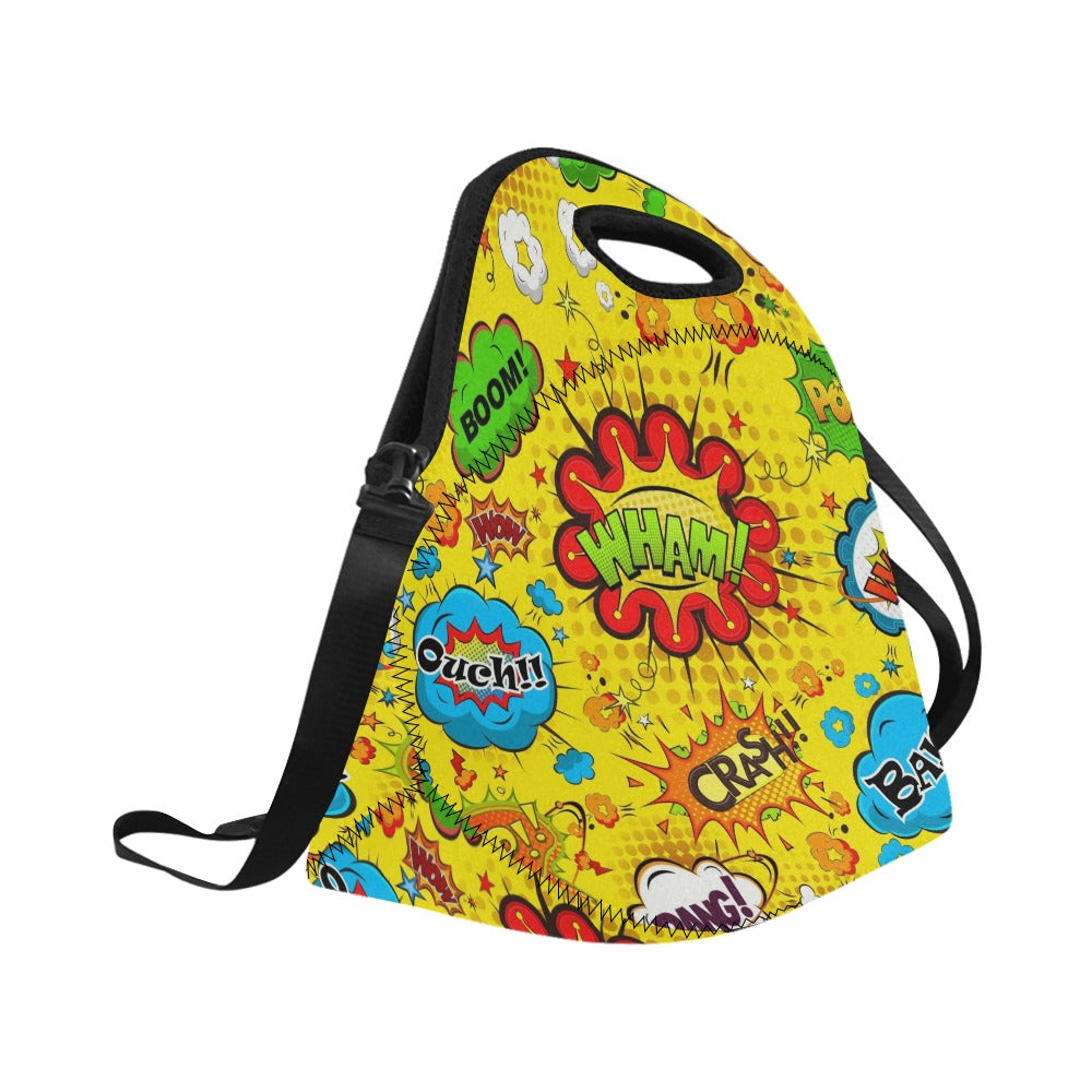 Comic Book Yellow - Neoprene Lunch Bag/Large Neoprene Lunch Bag/Large comic Printed Offshore