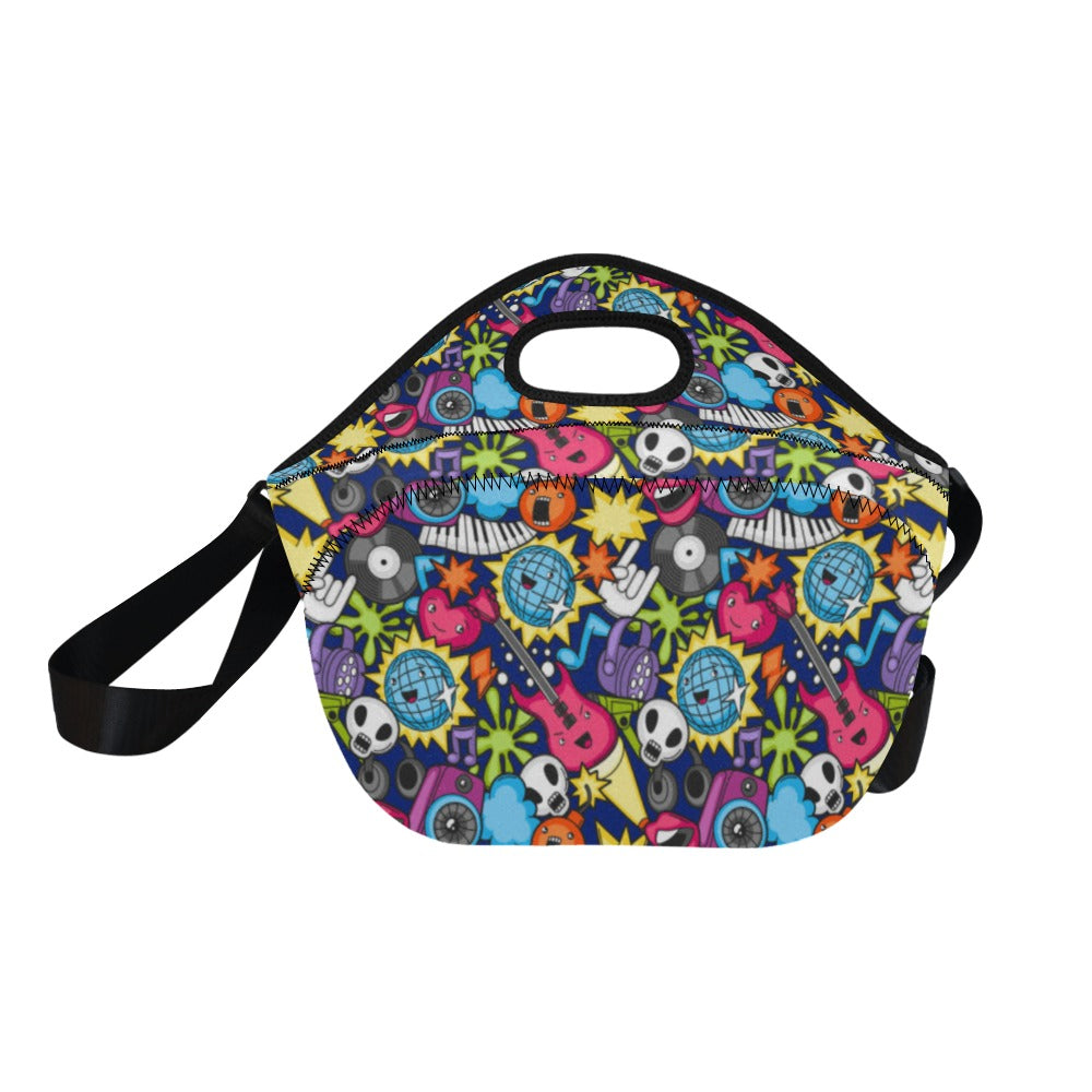 Sticker Music - Neoprene Lunch Bag/Large Neoprene Lunch Bag/Large Music Printed Offshore