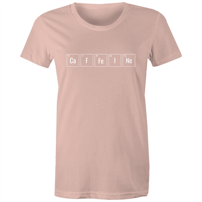 Caffeine Symbols - Women's T-shirt Pale Pink Womens T-shirt Coffee Science Womens