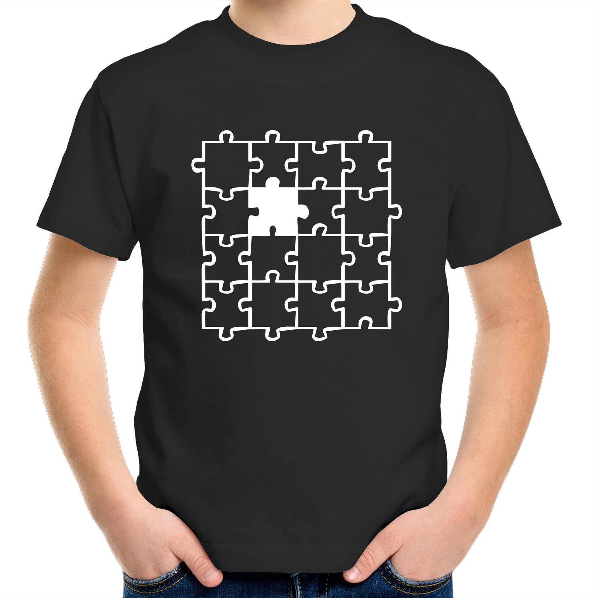 Jigsaw - Kids Youth Crew T-Shirt Black Kids Youth T-shirt Games
