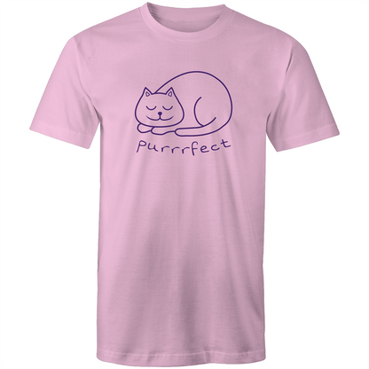 Purrrfect - Mens T-Shirt Pink Mens T-shirt animal Mens