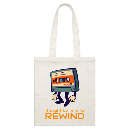 It Might Be Time To Rewind - Parcel Canvas Tote Bag Default Title Parcel Tote Bag Music Retro
