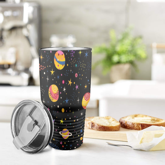 Colourful Space - 30oz Insulated Stainless Steel Mobile Tumbler 30oz Insulated Stainless Steel Mobile Tumbler Space