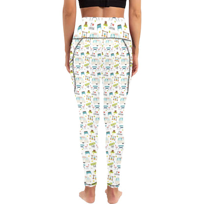 Camping Life - Women's Leggings with Pockets Women's Leggings with Pockets S - 2XL Printed Offshore Summer