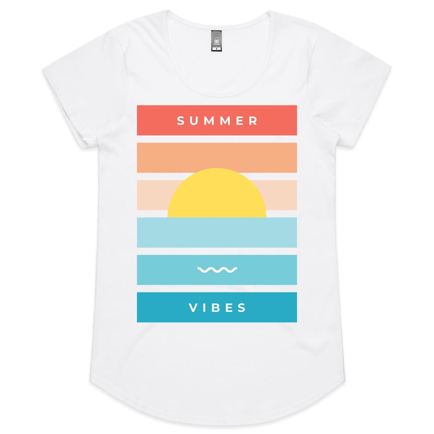 Summer Vibes - Womens Scoop Neck T-Shirt White Womens Scoop Neck T-shirt Summer Womens