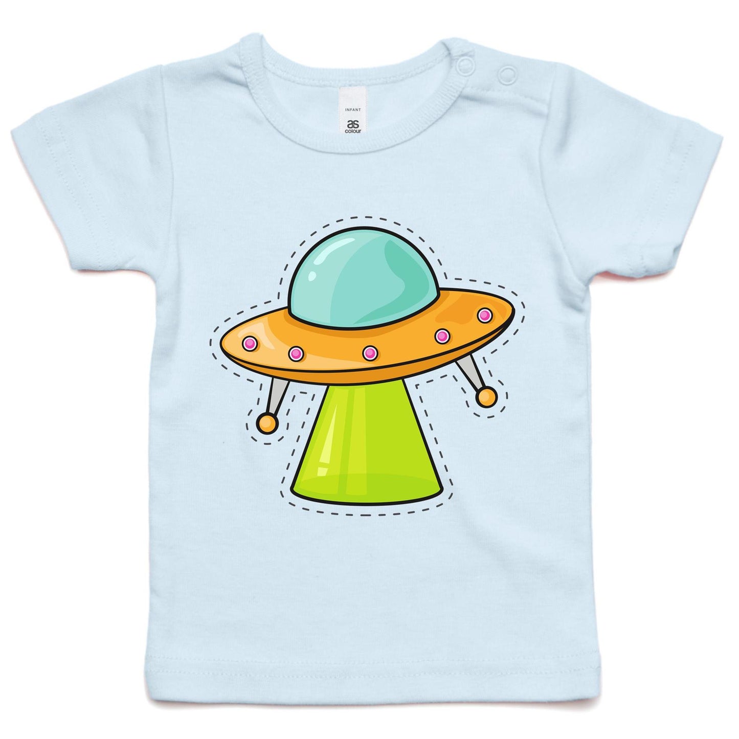 Alien UFO - Baby T-shirt Powder Blue Baby T-shirt kids Retro Sci Fi Space