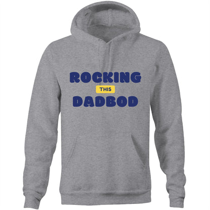 Rocking This DadBod - Pocket Hoodie Sweatshirt Grey Marle Hoodie Dad