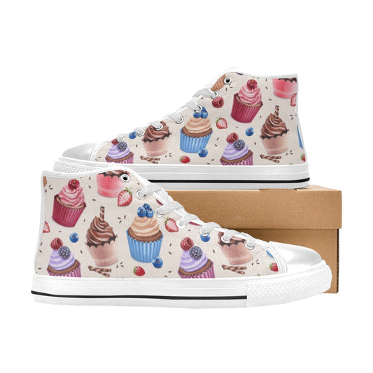 Pretty Cupcakes - High Top Canvas Shoes for Kids Kids High Top Canvas Shoes Printed Offshore