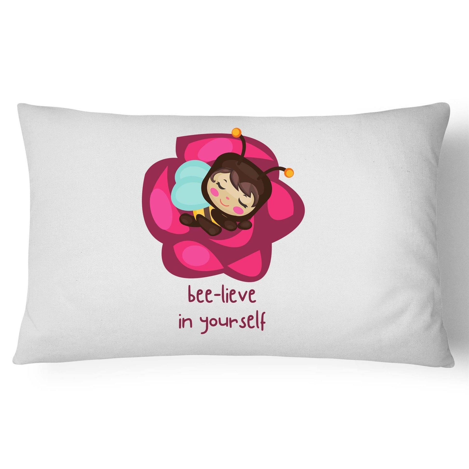Bee-lieve In Yourself - 100% Cotton Pillow Case White One-Size Pillow Case animal kids