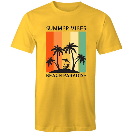 Beach Paradise - Mens T-Shirt Yellow Mens T-shirt Summer