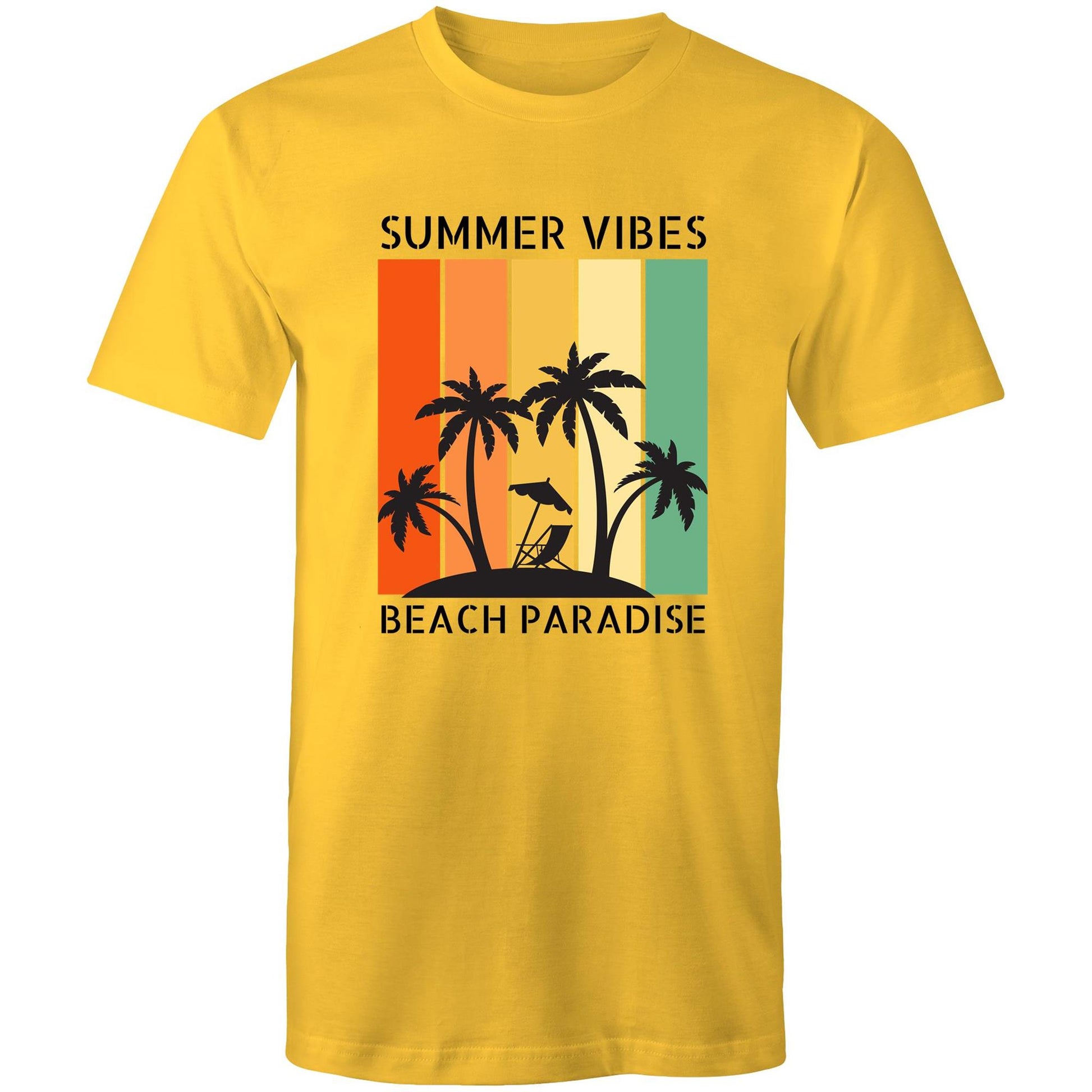 Beach Paradise - Mens T-Shirt Yellow Mens T-shirt Summer Surf
