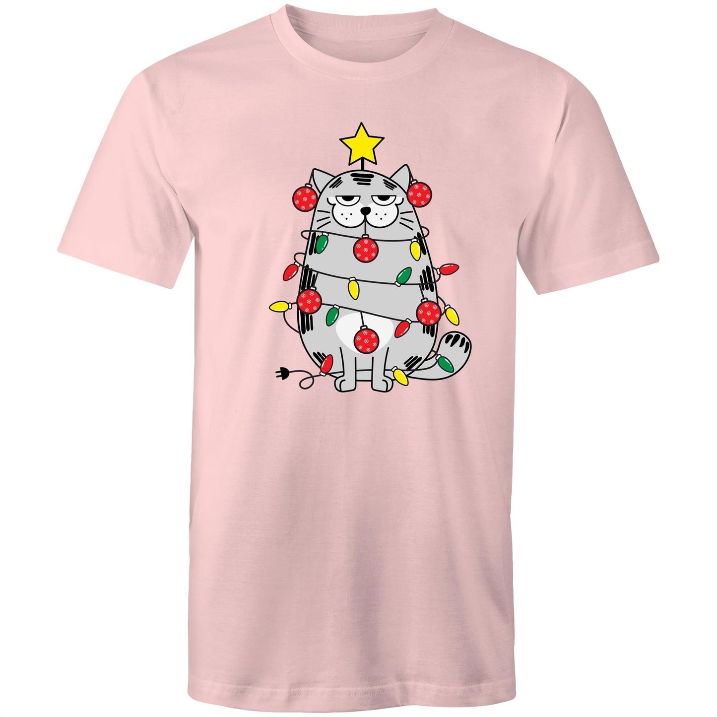 Christmas Cat - Mens T-Shirt Pink Christmas Mens T-shirt Merry Christmas