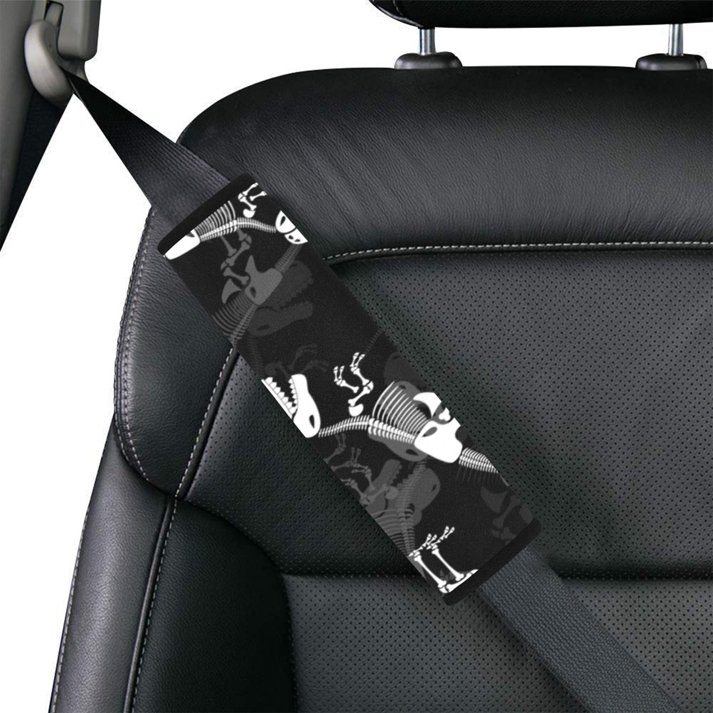 Dinosaur Skeleton Car Seat Belt Cover 7''x10'' (Pack of 2) Car Seat Belt Cover 7x10 (Pack of 2) Printed Offshore