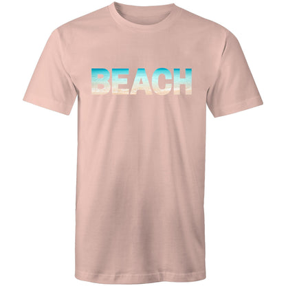 Beach - Mens T-Shirt Pale Pink Mens T-shirt Mens Summer