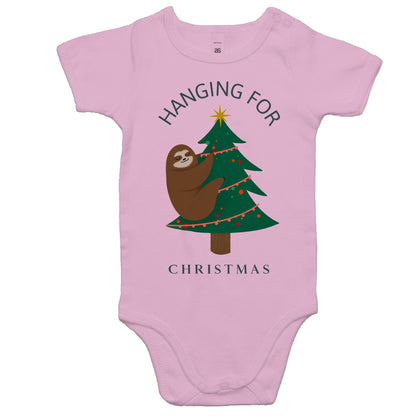 Hanging For Christmas - Baby Onesie Romper Pink Christmas Baby Bodysuit Merry Christmas