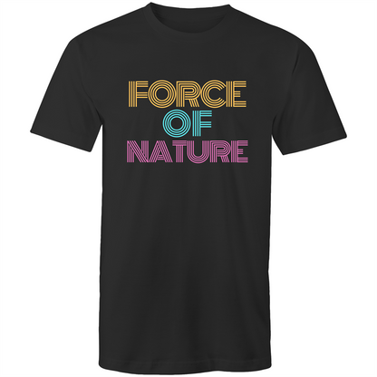 Force Of Nature - Short Sleeve T-shirt Black Fitness T-shirt Fitness Mens Womens