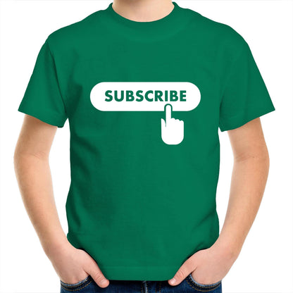 Subscribe - Kids Youth Crew T-Shirt Kelly Green Kids Youth T-shirt Funny