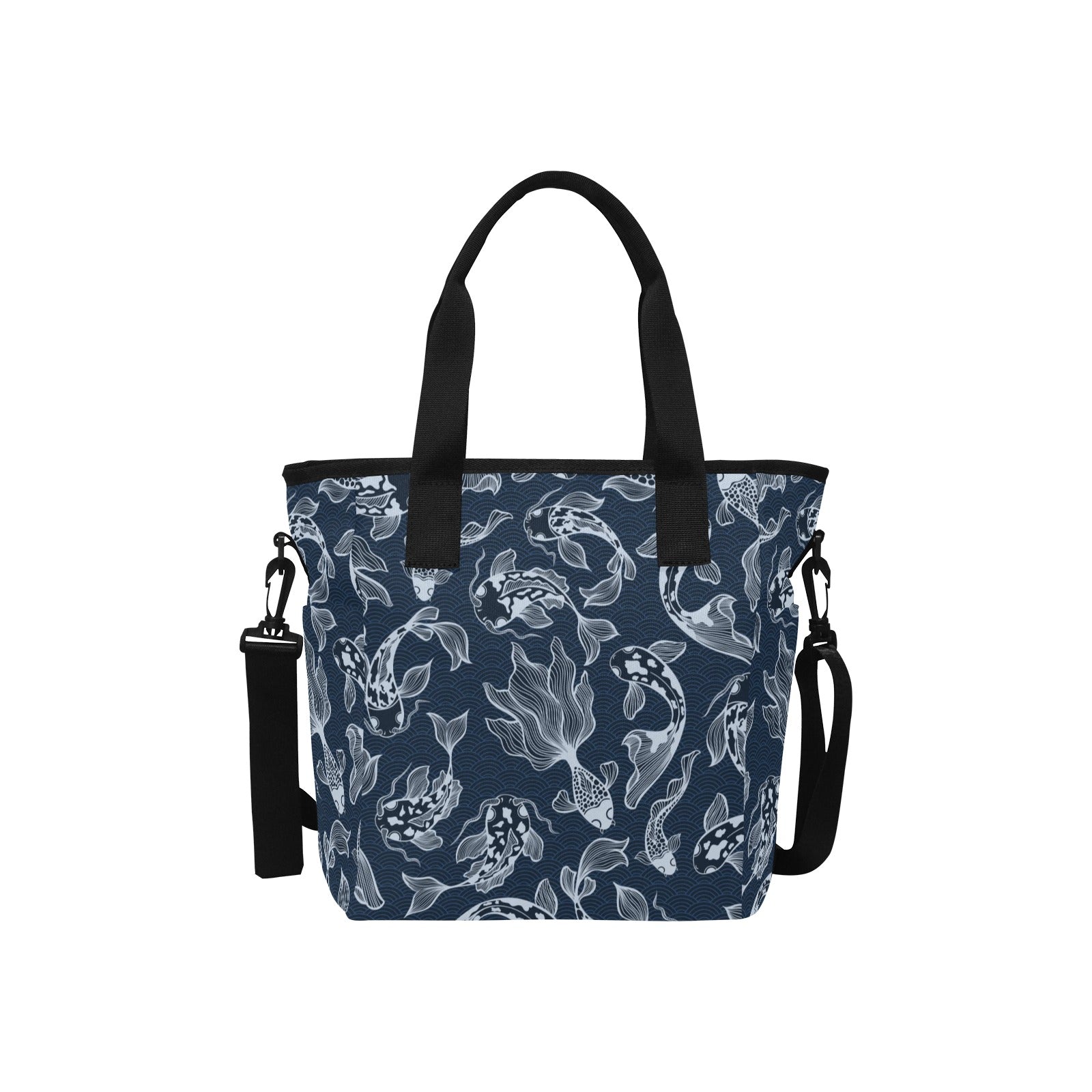 Blue Fish - Tote Bag with Shoulder Strap Nylon Tote Bag