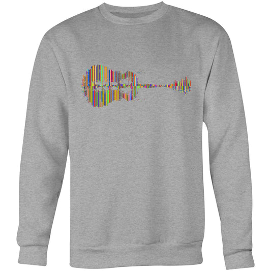 Guitar Reflection In Colour - Crew Sweatshirt Grey Marle Sweatshirt Music