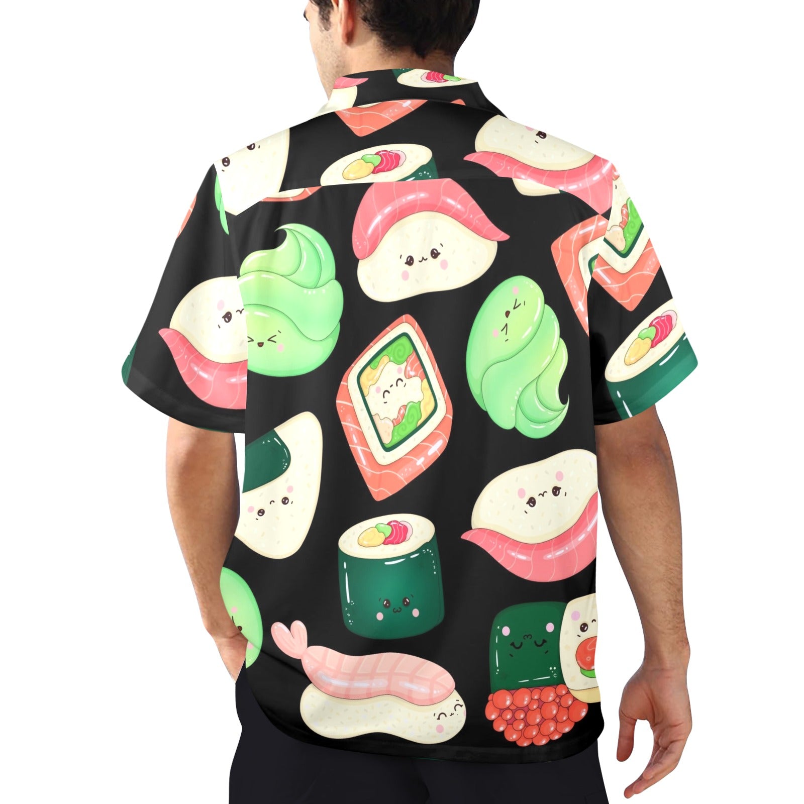 Happy Sushi - Mens Hawaiian Shirt Mens Hawaiian Shirt