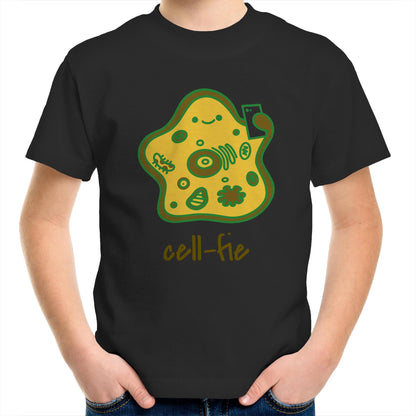 Cell-fie - Kids Youth Crew T-Shirt Black Kids Youth T-shirt Science