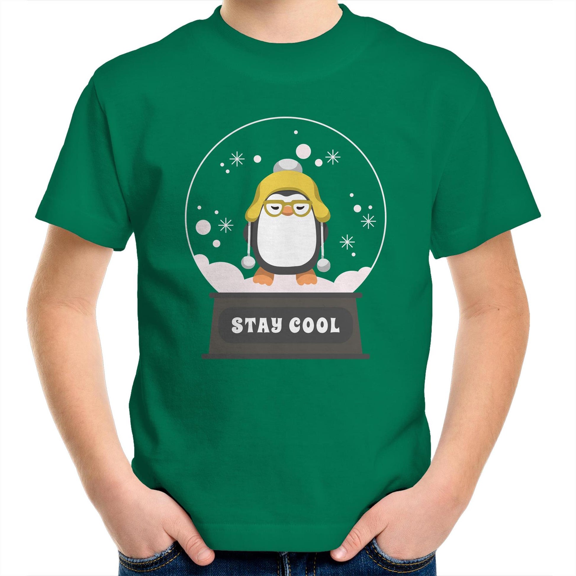 Stay Cool - Kids Youth Crew T-Shirt Kelly Green Christmas Kids T-shirt Merry Christmas