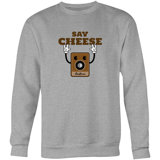 Say Cheese, Retro Camera - Crew Sweatshirt Grey Marle Sweatshirt Retro Tech