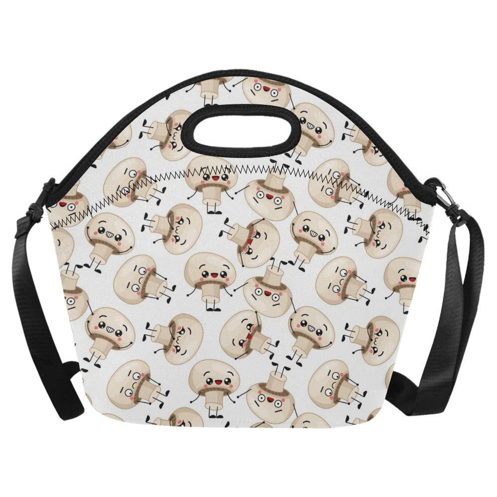 Cute Mushrooms - Neoprene Lunch Bag/Large Neoprene Lunch Bag/Large Food Printed Offshore