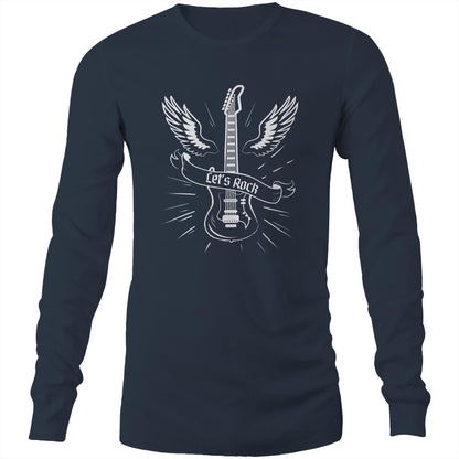 Let's Rock - Long Sleeve T-Shirt Navy Unisex Long Sleeve T-shirt Music