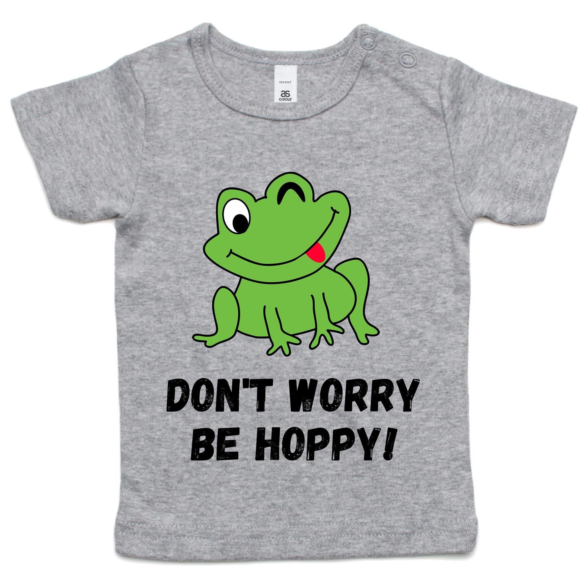 Don't Worry Be Hoppy - Baby T-shirt Grey Marle Baby T-shirt animal