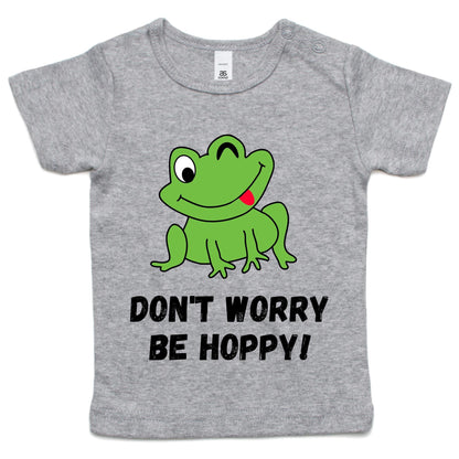 Don't Worry Be Hoppy - Baby T-shirt Grey Marle Baby T-shirt animal