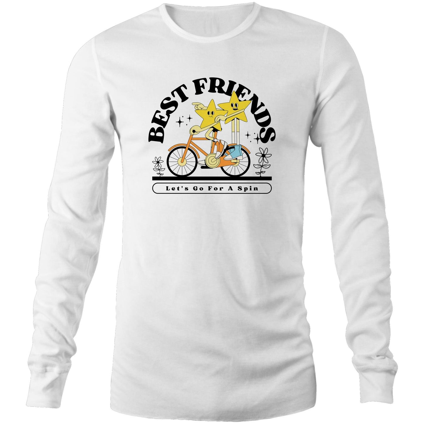 Best Friends - Long Sleeve T-Shirt White Unisex Long Sleeve T-shirt Retro