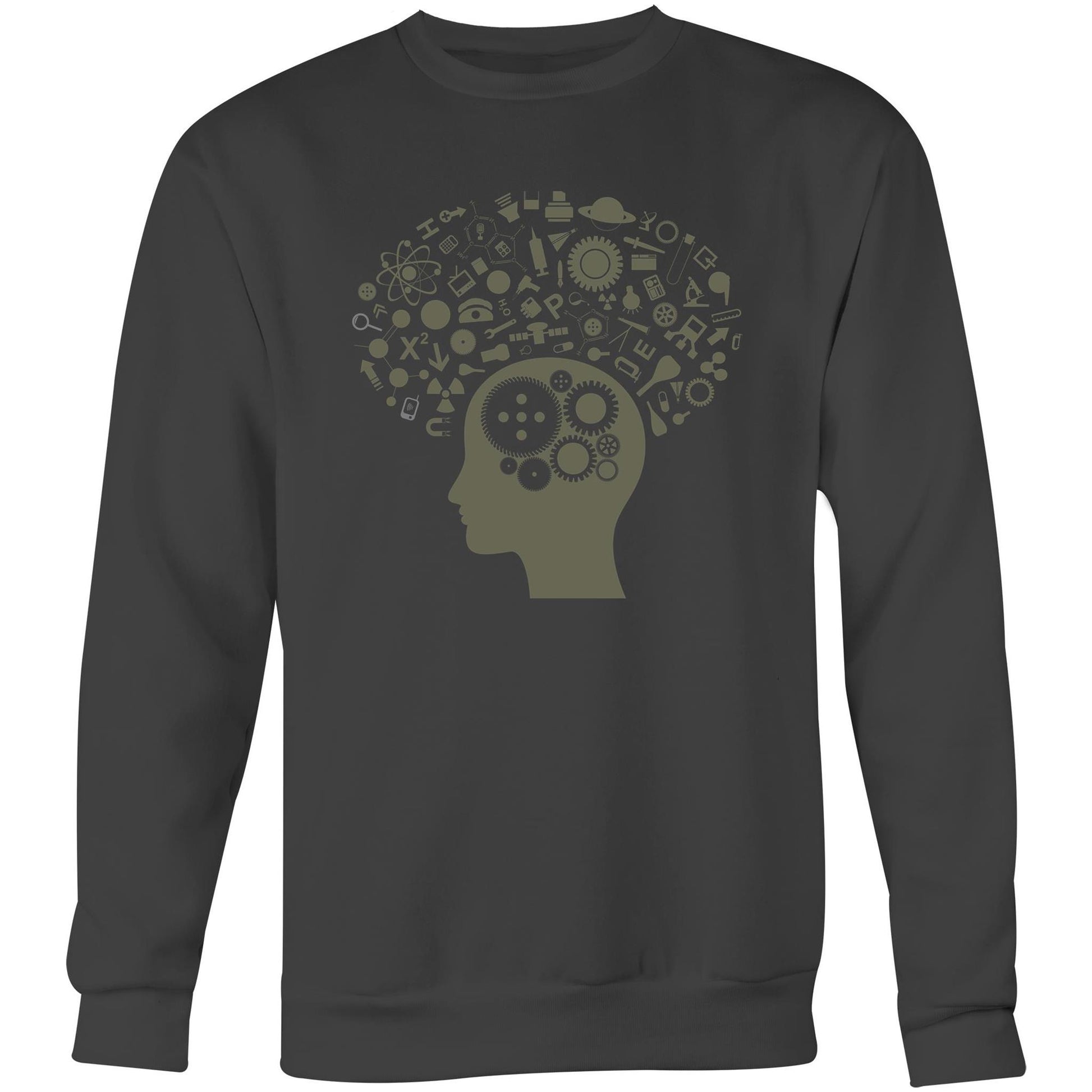 Science Brain - Crew Sweatshirt Coal Sweatshirt Mens Science Womens