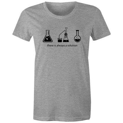 There Is Always A Solution - Women's T-shirt Grey Marle Womens T-shirt Science Womens