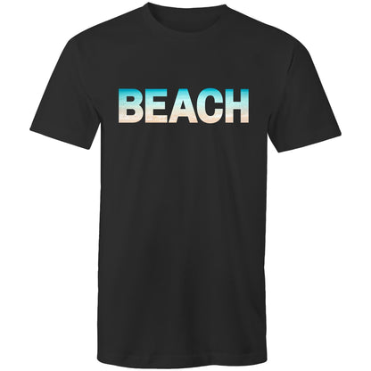 Beach - Mens T-Shirt Black Mens T-shirt Mens Summer