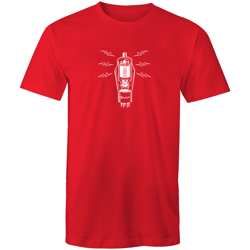 Vintage Tube Valve - Mens T-Shirt Red Mens T-shirt Mens Music Retro
