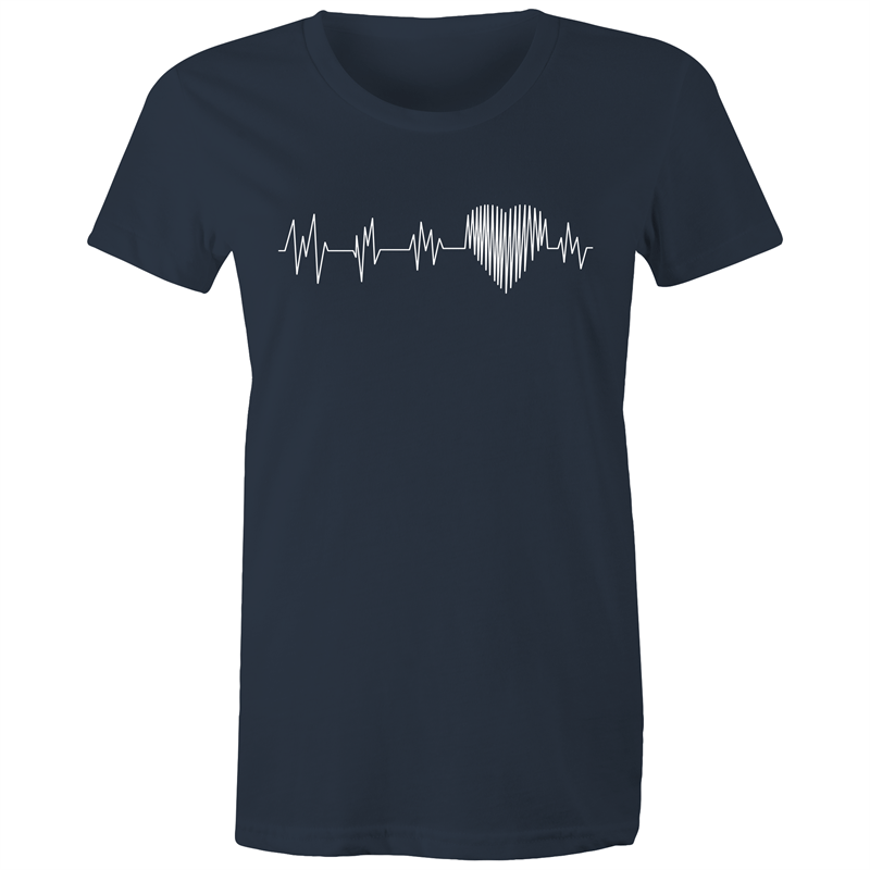 Heartbeat - Women's T-shirt Navy Womens T-shirt Womens