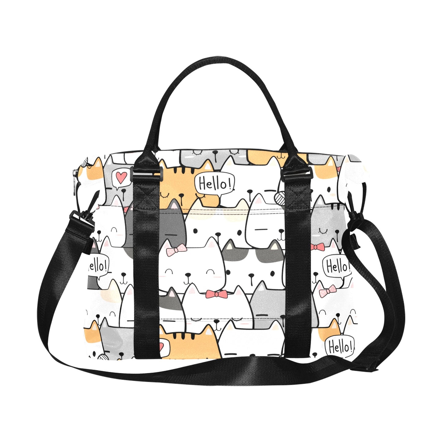 Cat Hello - Square Duffle Bag Square Duffle Bag