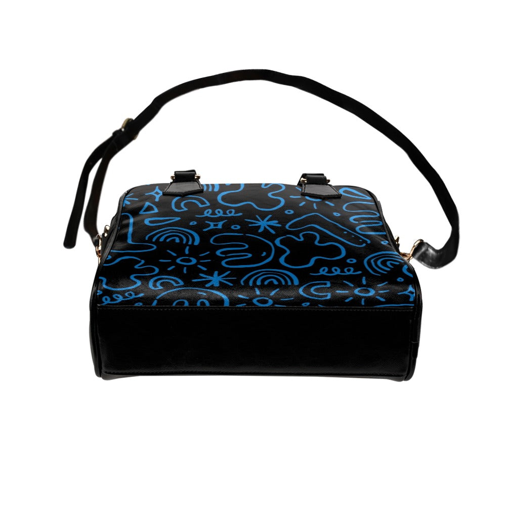 Blue Squiggle - Shoulder Handbag Shoulder Handbag