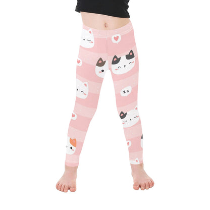 Pink Cats - Kid's Ankle Length Leggings Kids Leggings Printed Offshore