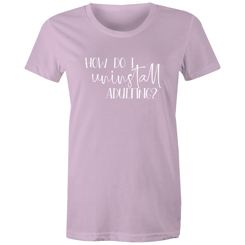 Uninstall Adulting - Women's T-shirt Lavender Womens T-shirt Womens