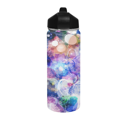 Watercolour Galaxy Insulated Water Bottle with Straw Lid (18 oz) Insulated Water Bottle with Straw Lid Printed Offshore