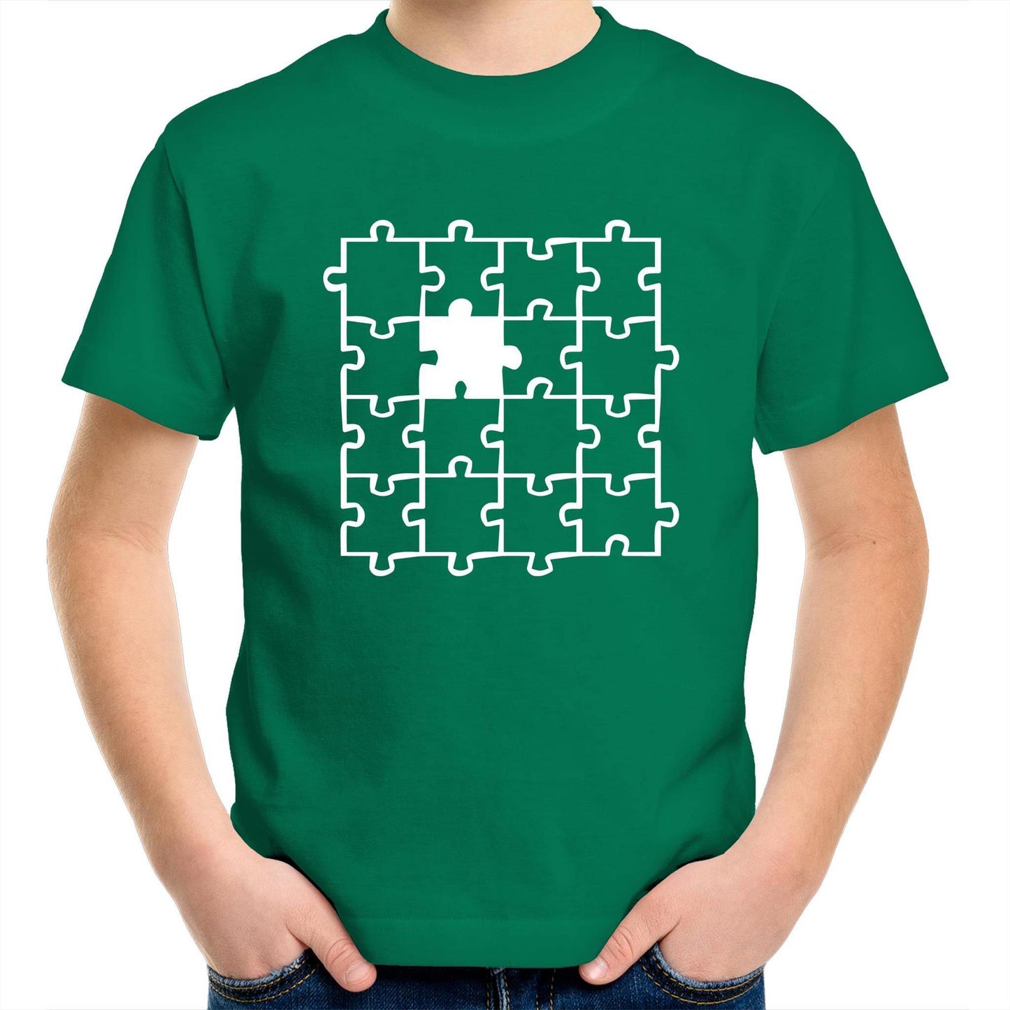 Jigsaw - Kids Youth Crew T-Shirt Kelly Green Kids Youth T-shirt Games