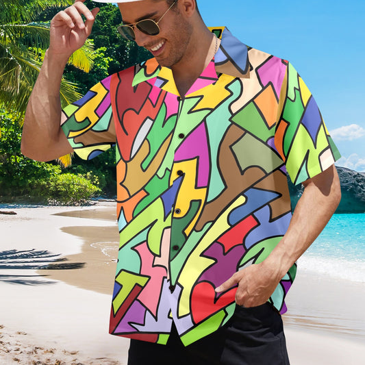Bright Abstract - Mens Hawaiian Shirt Mens Hawaiian Shirt